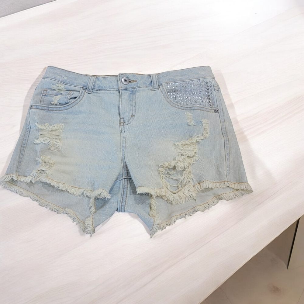 Cisono Distressed Blue Denim Shorts